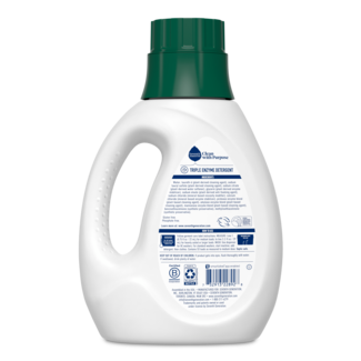Concentrated Laundry Detergent Free and Clear Back of Bottle