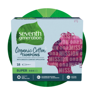 Organic Cotton Tampons, Super Absorbency front