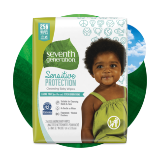 Sensitive Protection Cleansing Baby Wipes, Peel & Reseal front