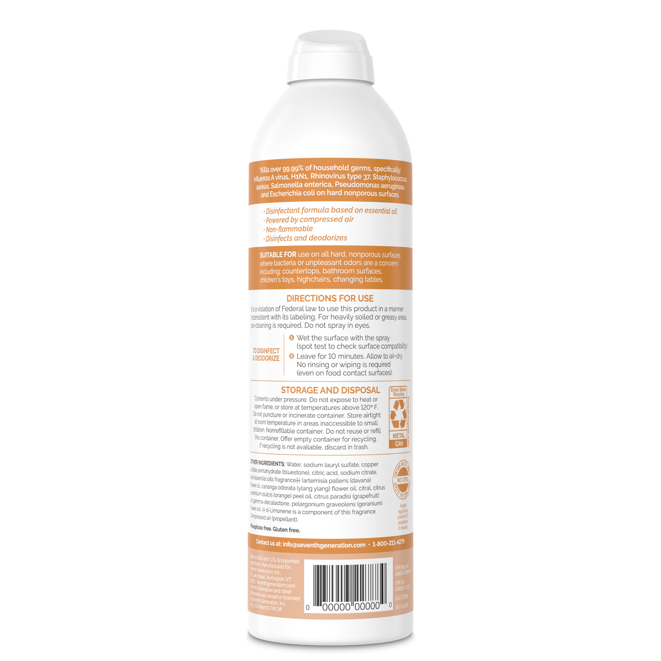 Disinfectant Spray Fresh Citrus Scent Seventh Generation