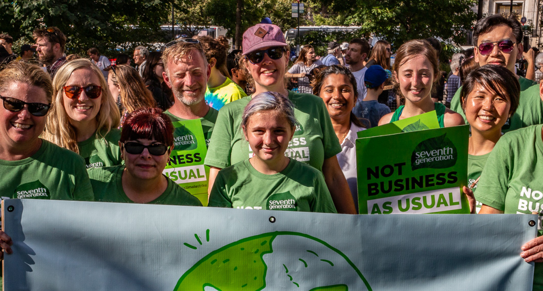 Image of Seventh Generation employees marching during 2019 Global Climate March