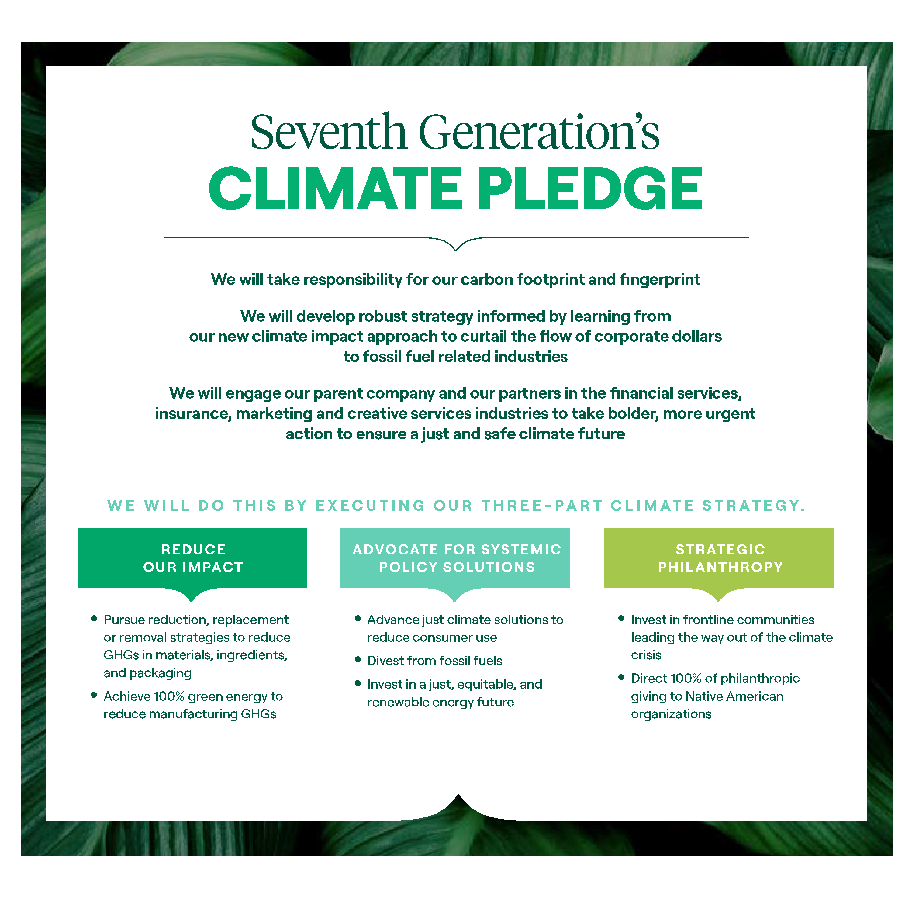 Seventh Generation Climate Impact Report - Climate Pledge