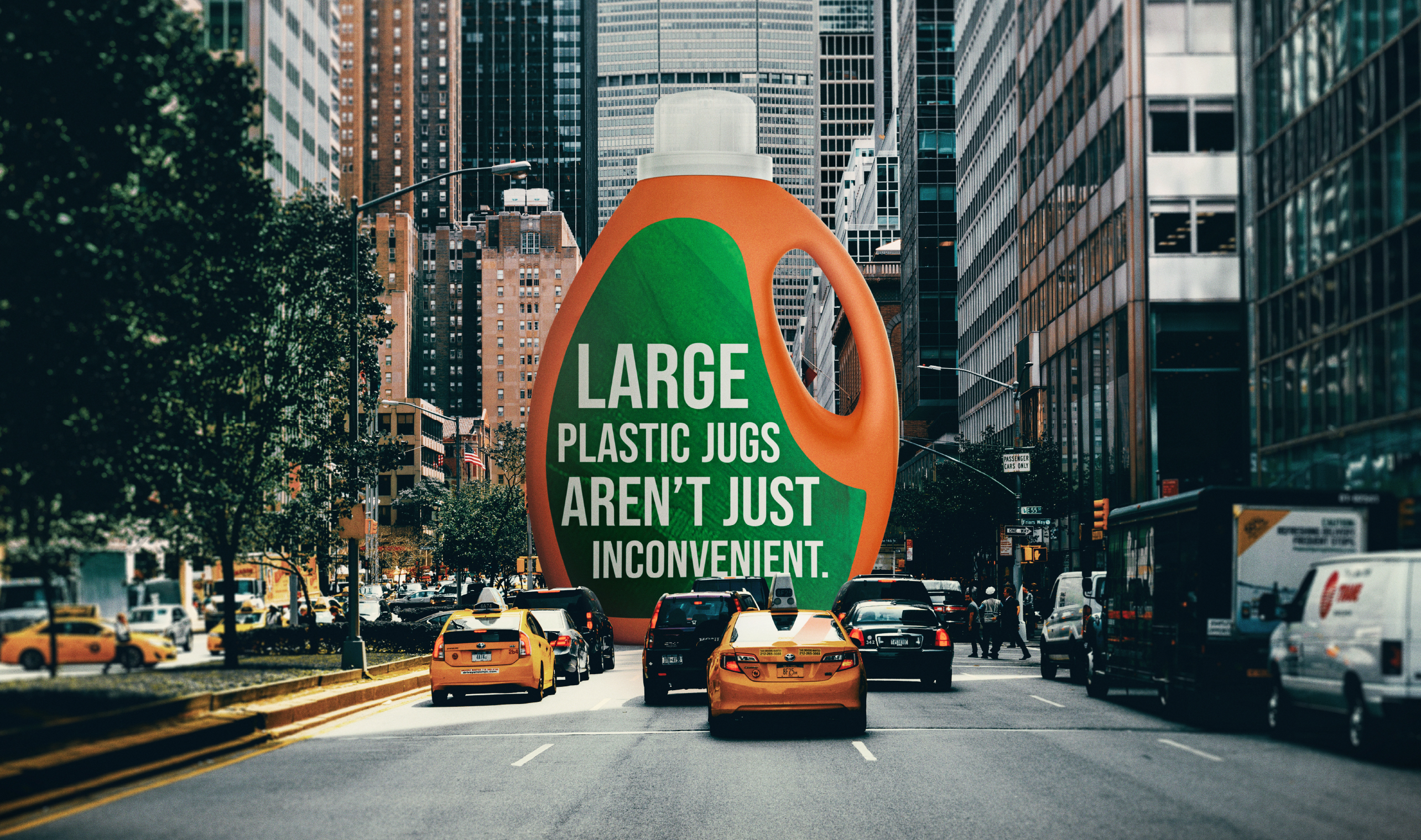 An Inconvenient Jug - Giant Plastic Jug in NYC Street