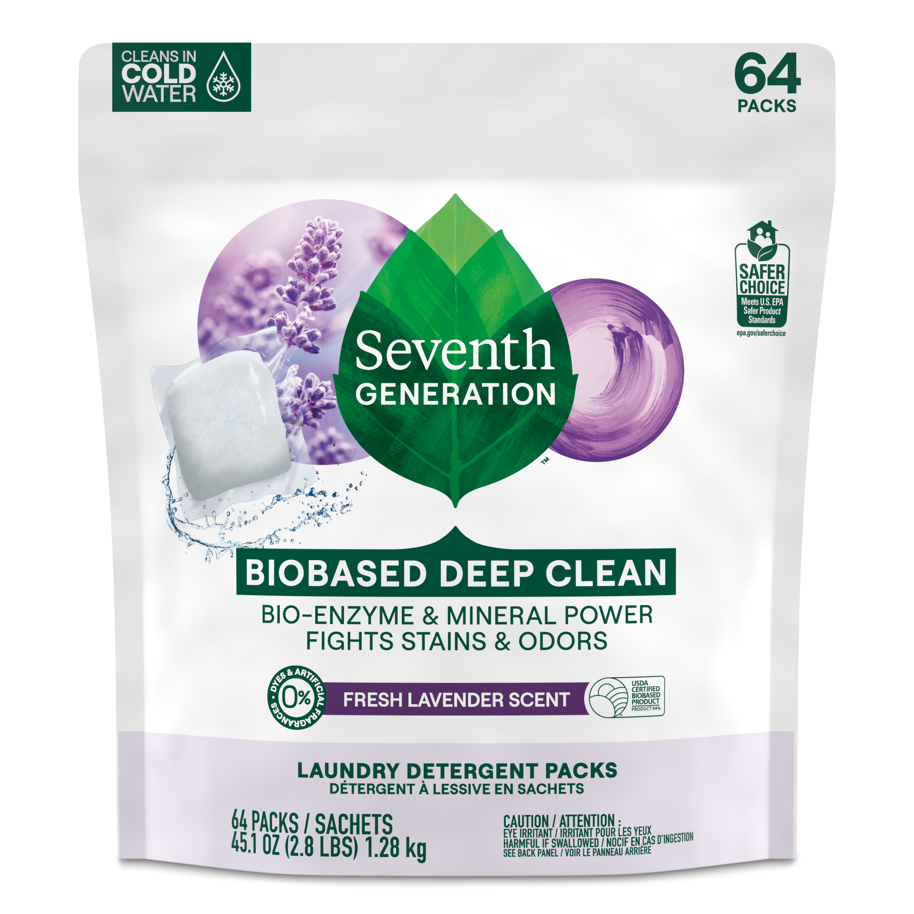 Laundry Detergent Packs Fresh Lavender Seventh Generation