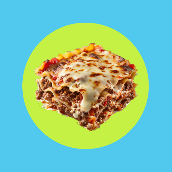 Image of a slice of lasagna.