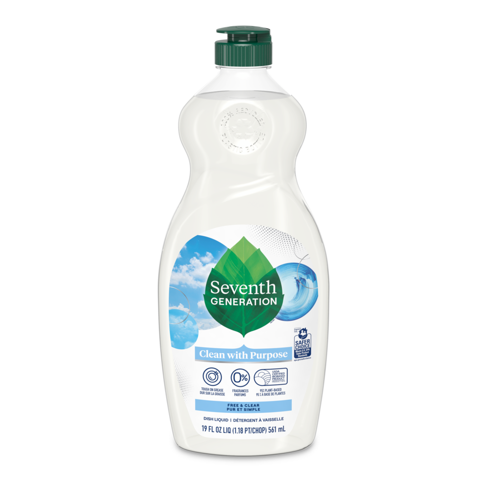 Bottle of Seventh Generation Free and Clear Dish Liquid
