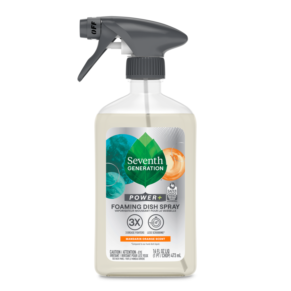 Spray Bottle of Seventh Generation Mandarin Orange Scented Foaming Dish Spray