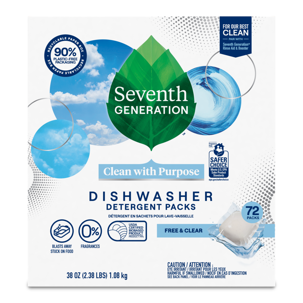 Package of Seventh Generation Auto Dish Packs - Free and Clear