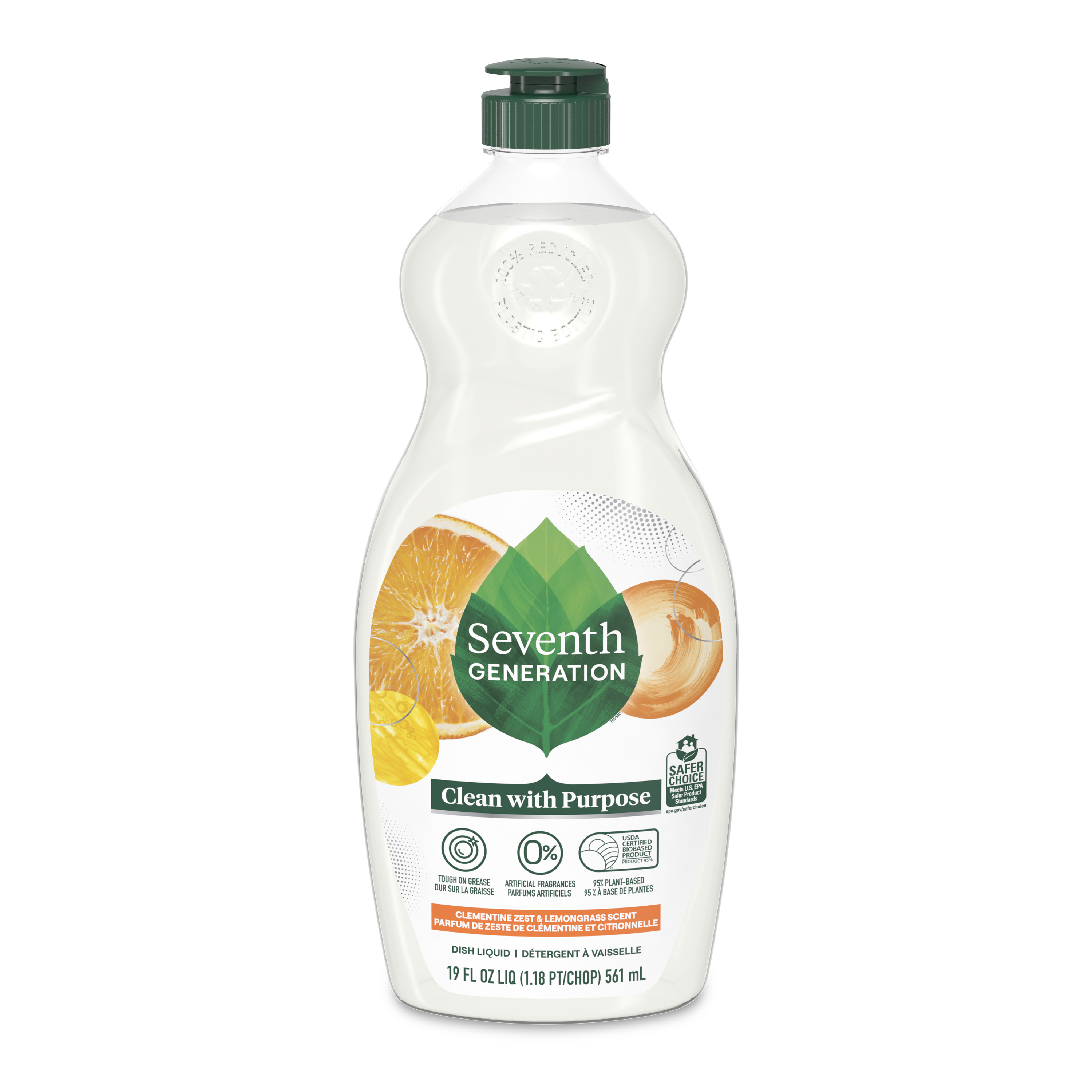 メリトクラシー Dish Soap - Clementine Zest & Lemongrass | Seventh Generation