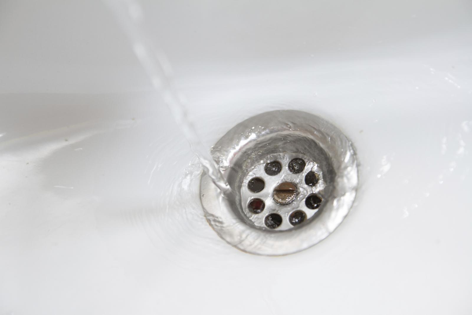 Water running down a drain