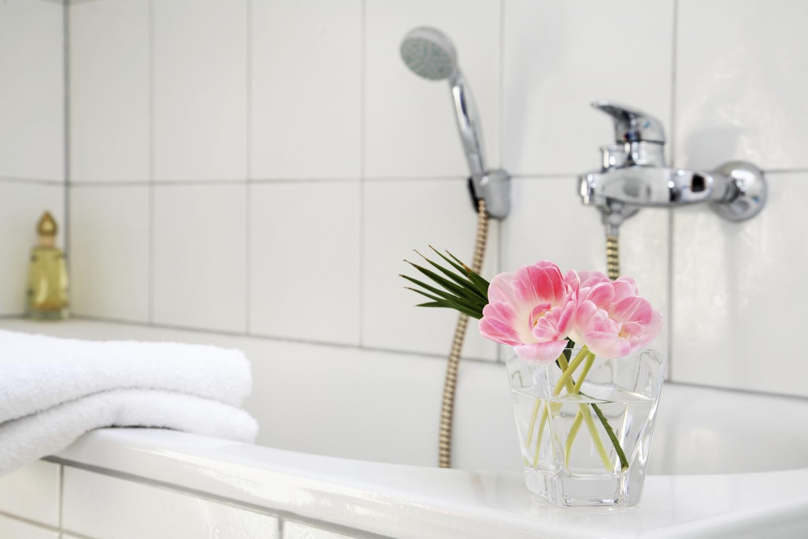 Flowers in Bathroom