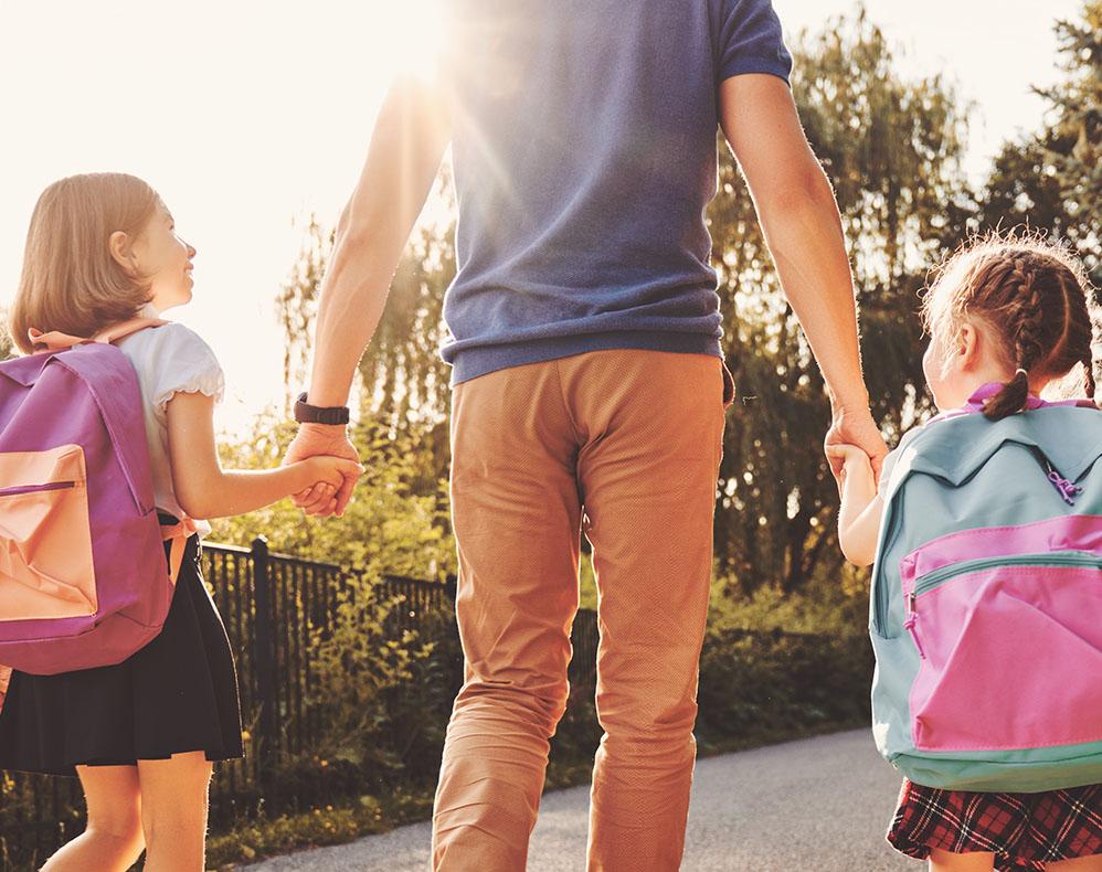 Kids walking to school