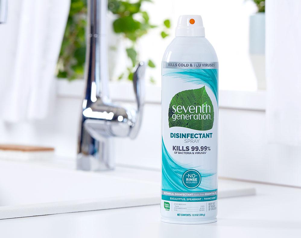 Disinfecting Spray on Kitchen Counter