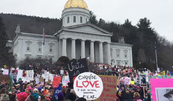 women's march in Vermont