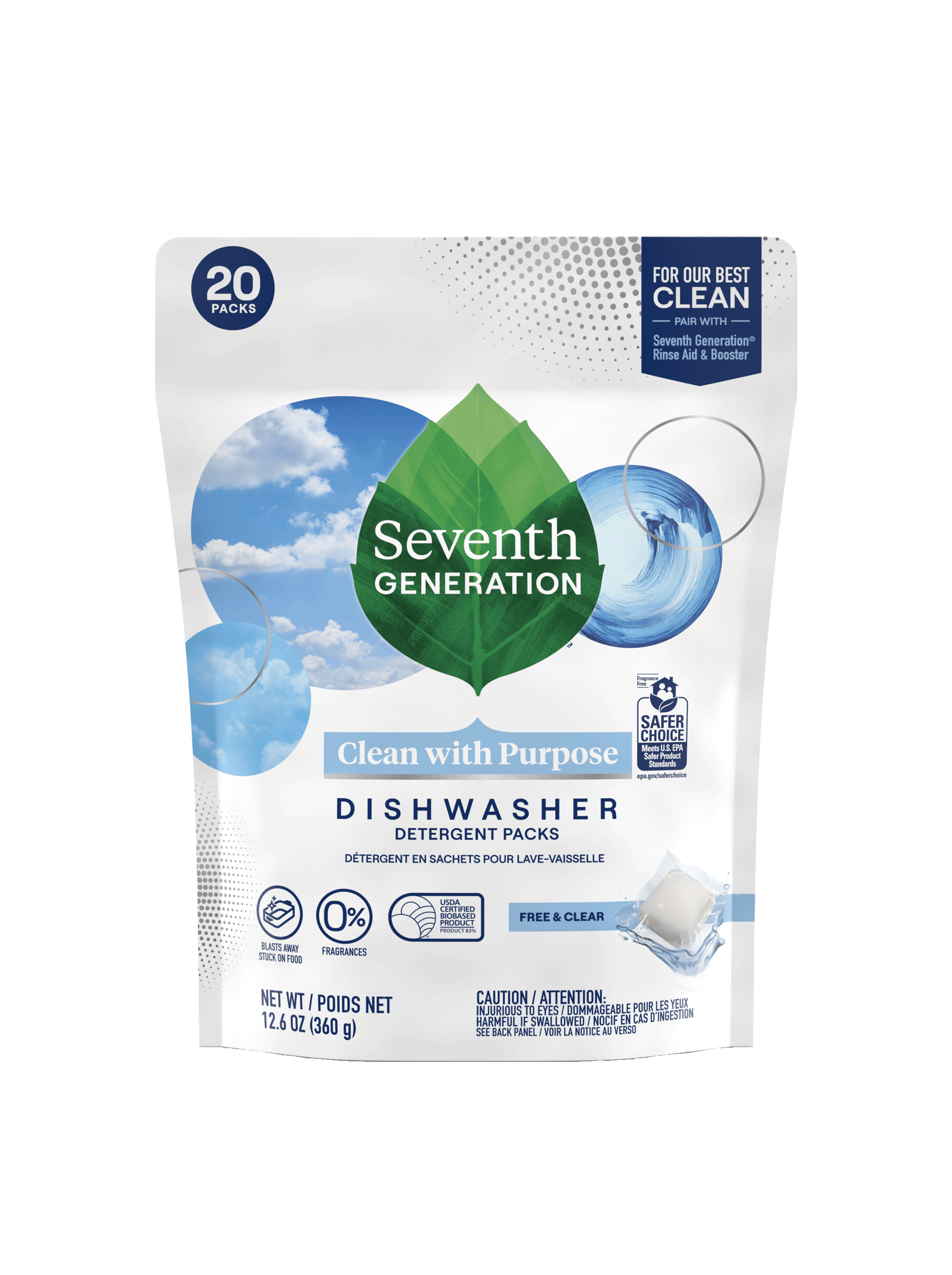 Dishwasher Detergent Packs - Free & Clear | Seventh Generation