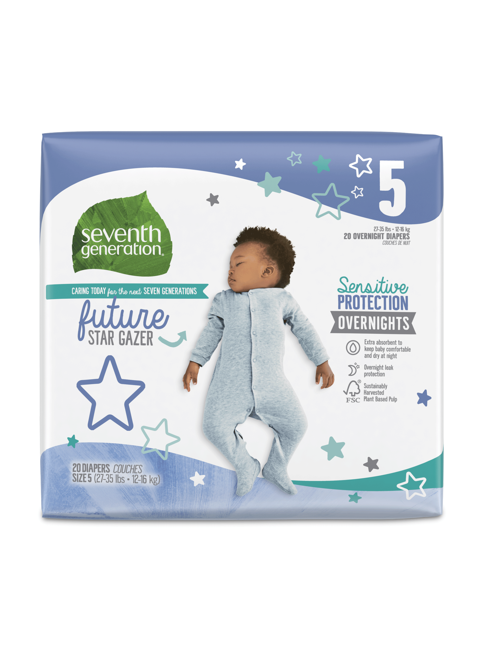 Overnight Baby Diapers - Size 5 (27-35 lbs)