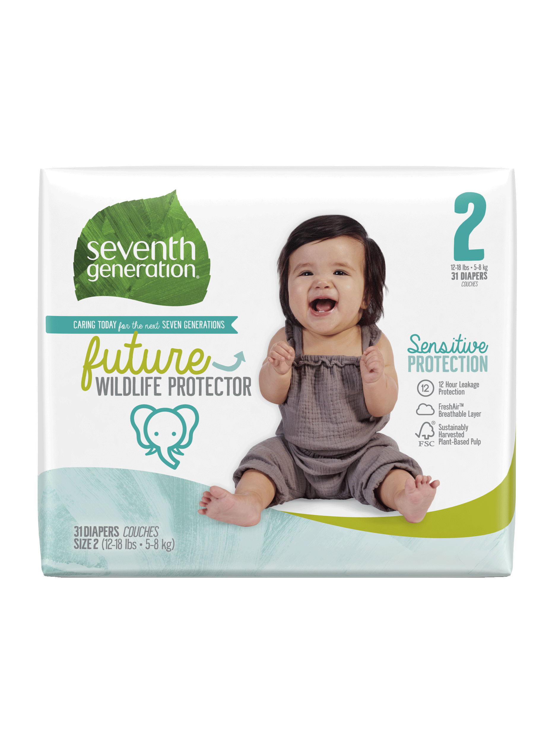 Seventh Generation Baby Diapers Protection, Size 6, 17 Count, Diapers &  Wipes