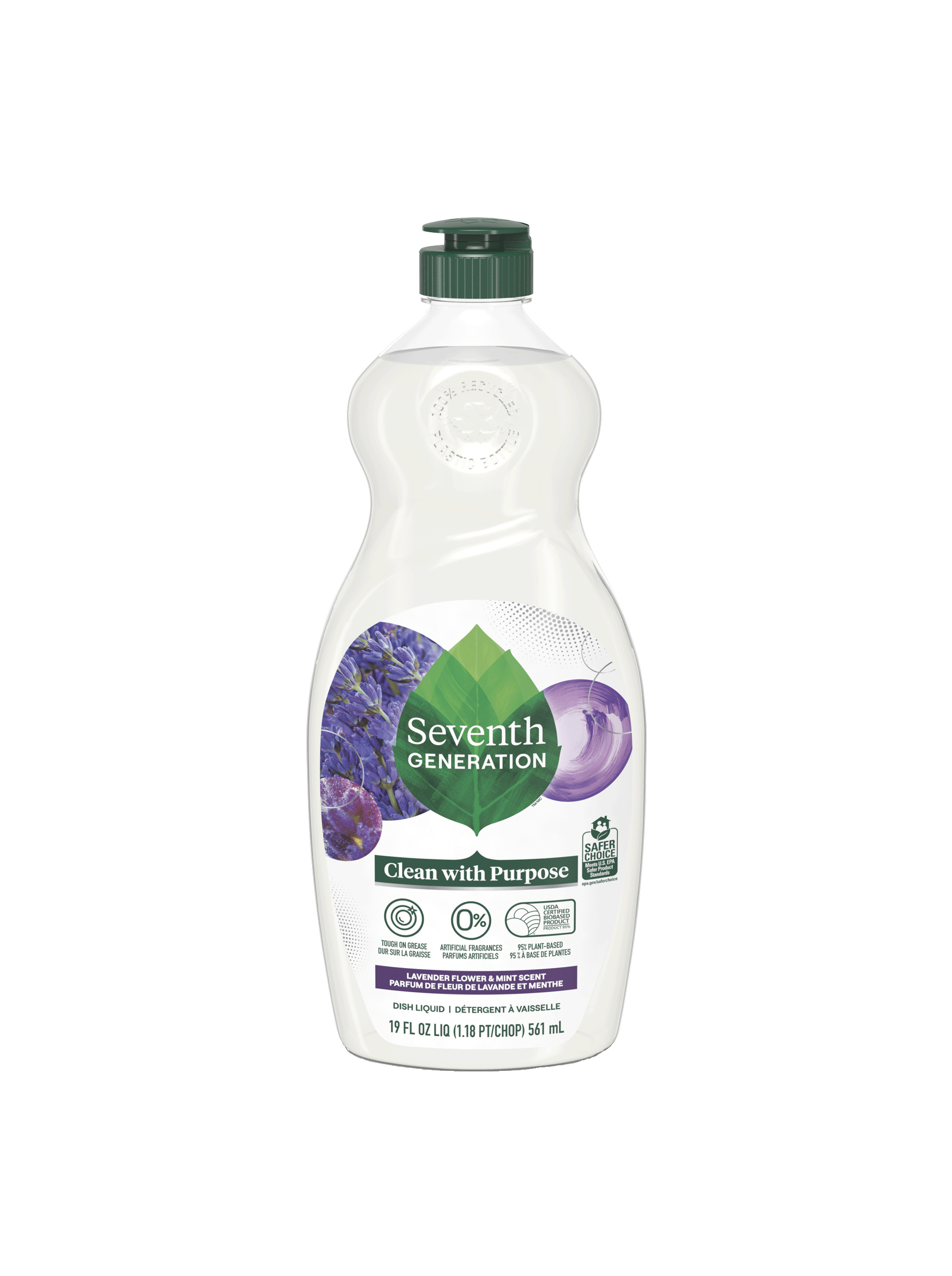 Seventh Generation Dish Soap Liquid, Chamomile & Lemon, 19 oz, Pack of 6