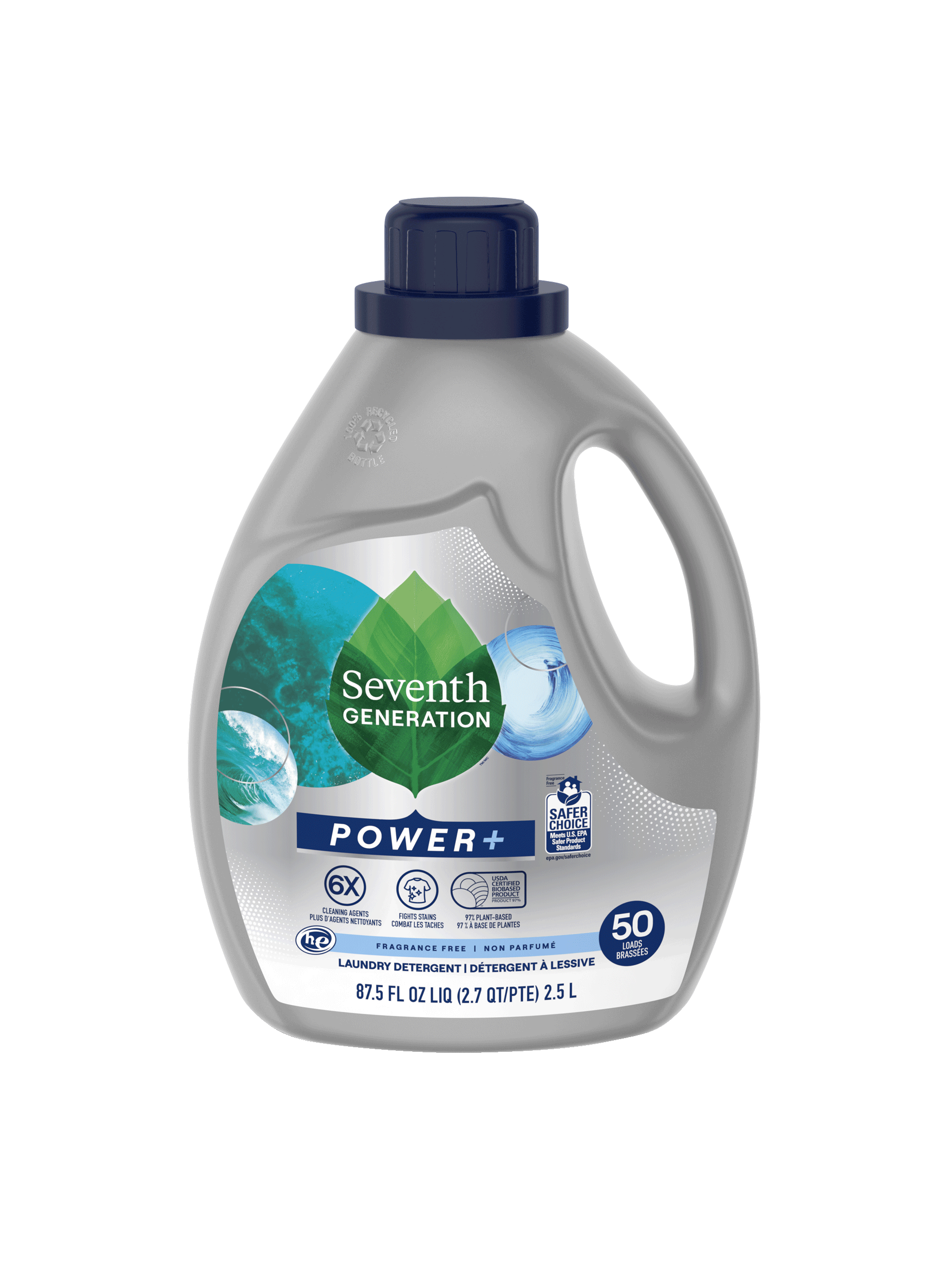 Power+™ Liquid Laundry Detergent Fragrance Free Seventh Generation