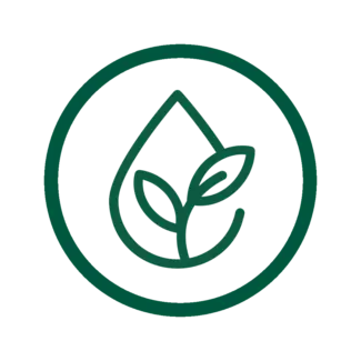 Icon of Water droplet with leave growing out of it