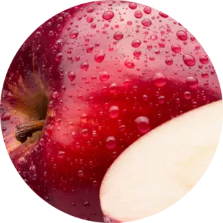 Sliced Apple with water droplets
