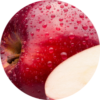 Sliced Apple with water droplets