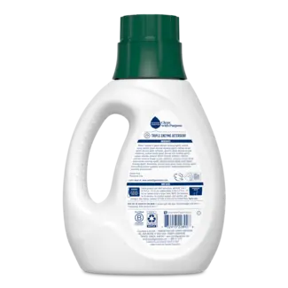 Concentrated Laundry Detergent Free and Clear Back of Bottle