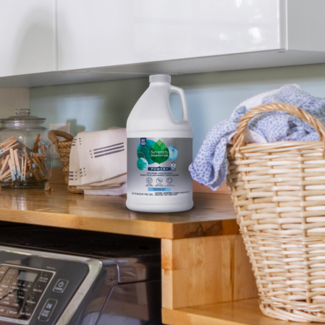 Chlorine Free Bleach on laundry room counter