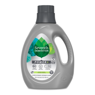 Power+ Laundry Detergent Clean Scent - Front of Bottle 2023