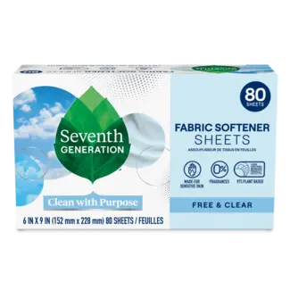 Fabric Softener Sheets - Free and Clear - Front of Box