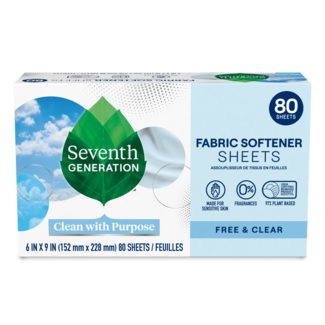 Fabric Softener Sheets - Free and Clear - Front of Box