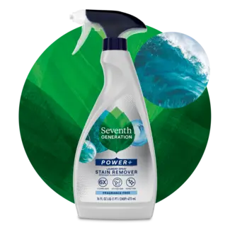 Laundry Stain Remover Front of Bottle on leaf background