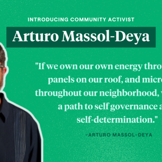 Auturo Massol Deya speaks about solar panels, microgrids, and self govermance