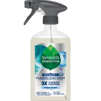 Foaming Dish Spray Free and Clear bottle front of pack