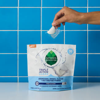 Multi-Chamber Dishwasher Detergent Packs - Free & Clear | Seventh