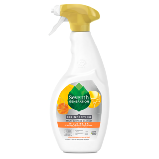 Seventh Generation Disinfecting Multi-Surface Cleaner - Spray Bottle - Lemongrass Citrus Scent - Front of Pack
