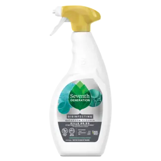 Seventh Generation Disinfecting Bathroom Cleaner - Spray Bottle - Lemongrass Citrus Scent - Front of Pack