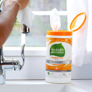 Seventh Generation Disinfecting Wipes - Lemongrass Citrus Scent - Pack on Kitchen Counter