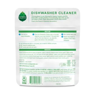 Seventh Generation Dishwasher Cleaner - Fragrance Free - Back of Pack