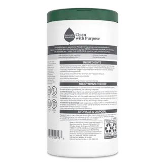 Back view: Disinfecting Wipes - Lemongrass Citrus