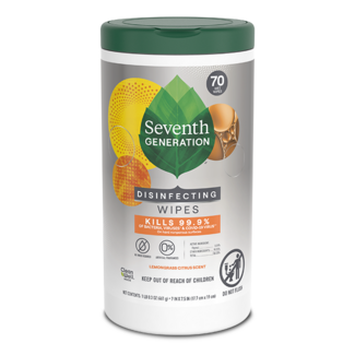 Front view: Disinfecting Wipes - Lemongrass Citrus