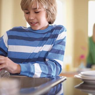 Child Drying Glass