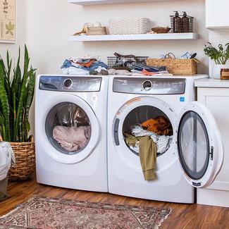 Image of Laundry room with washer door open.