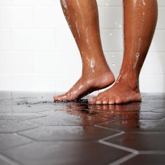 Person standing in shower