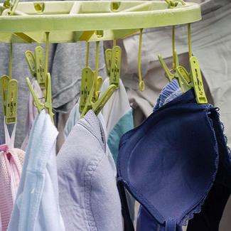 Bras Hanging on Clothesline