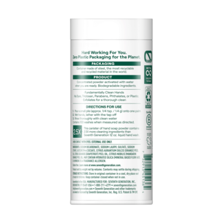 Zero Plastic Hand Soap Powder back