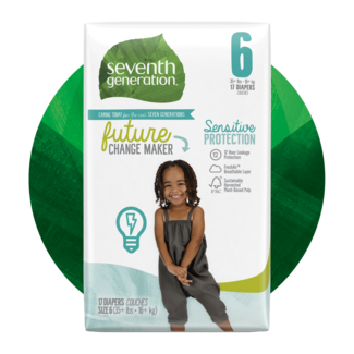 Seventh Generation Baby Size 6 Overnight Diapers 17 Count 