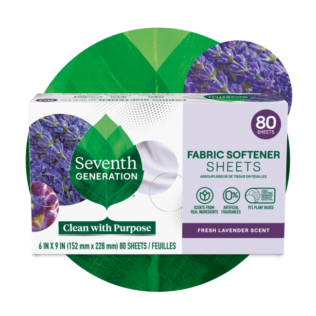 Fabric Softener Sheets Fresh Lavender Seventh Generation