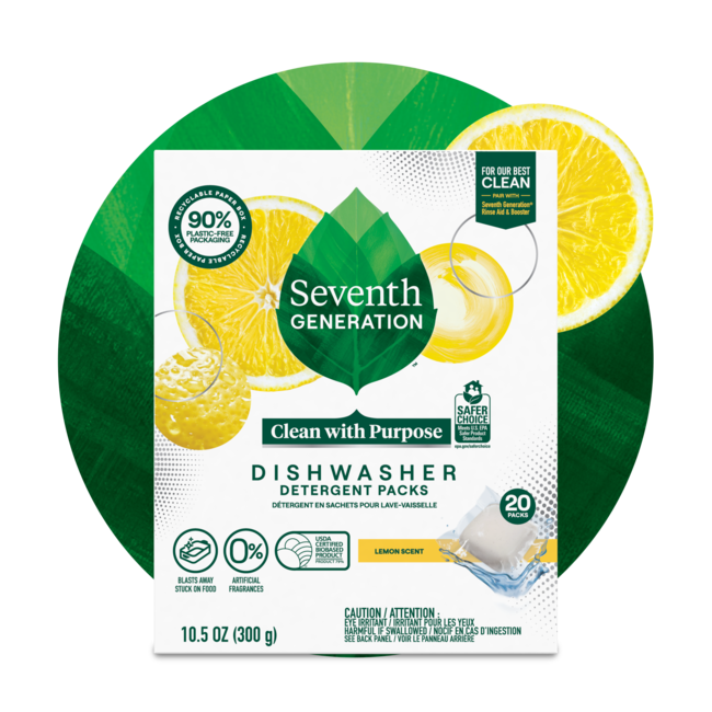 Dishwasher Detergent Packs Lemon Seventh Generation