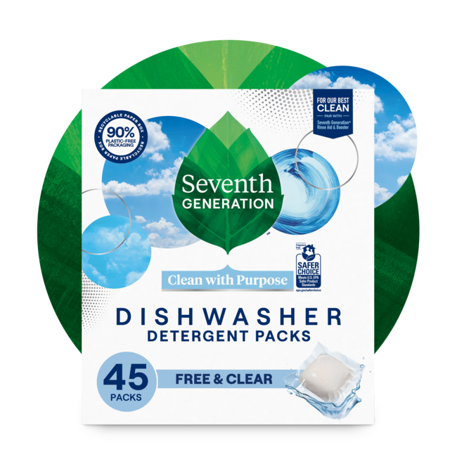 Dishwasher Detergent Packs - Free & Clear | Seventh Generation